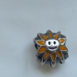 Authentic Pandora Yellow Smiling Sunshine Charm Retired 790532 925 ALE